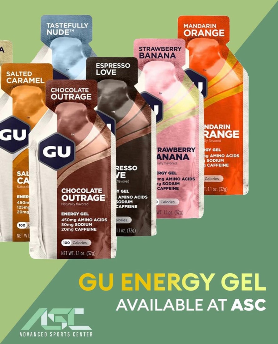 GU Energy Gel flavors available at Advanced Sports Center
